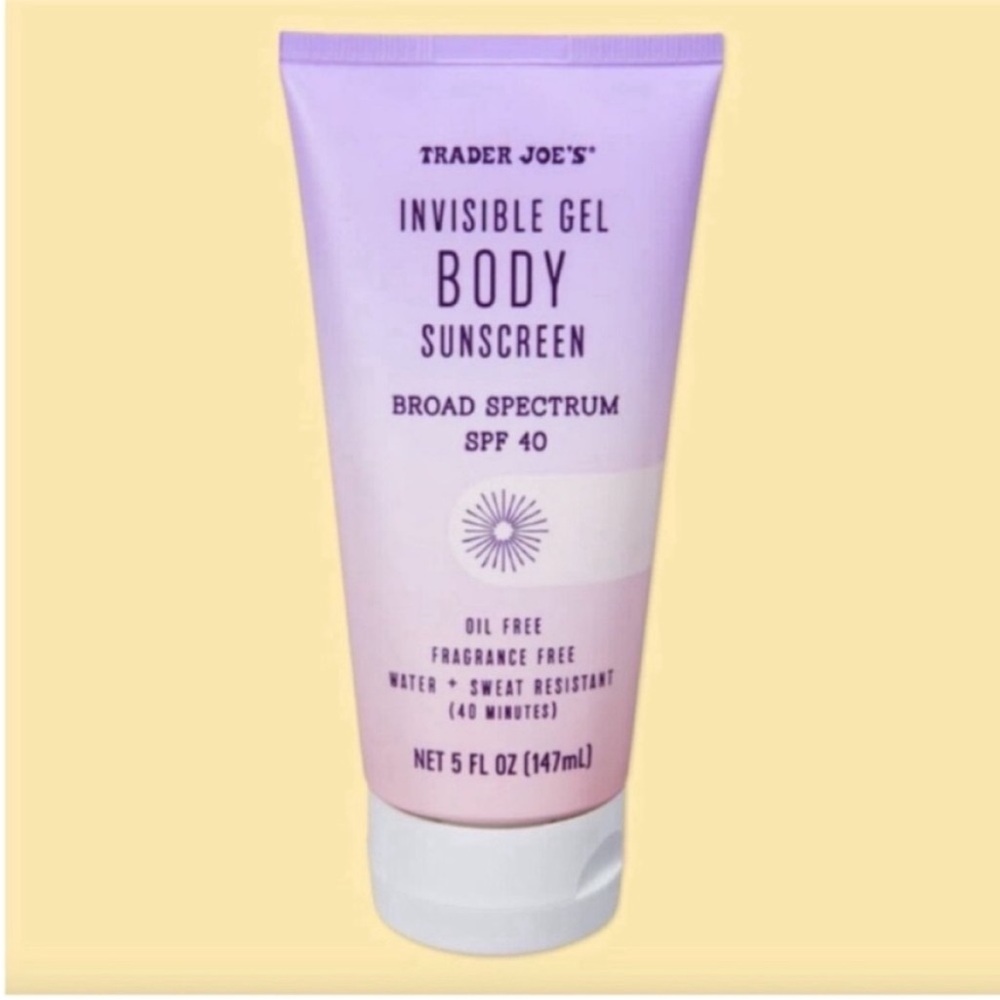 NEW trader joe’s Invisible Gel Body Sunscreen SPF 40